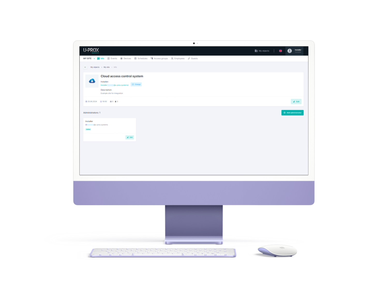 U-PROX ACS Cloud – cloud-based access control with an overview of buildings and doors