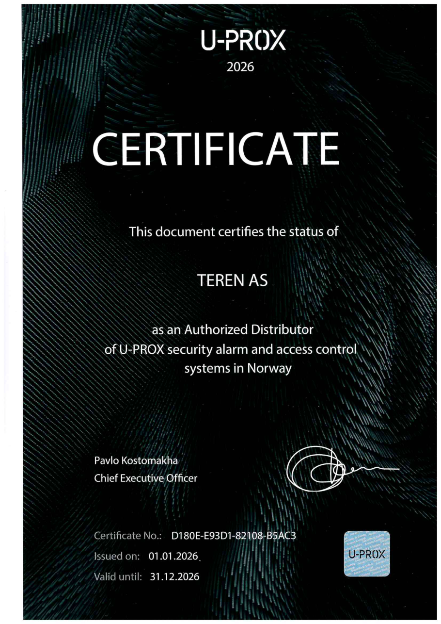 Thumbnail of the certificate from U-PROX